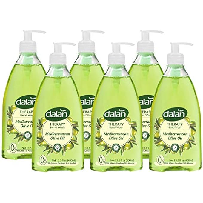 Dalan THERAPY MEDITERRANEAN OLIVE OIL ULTRA MOISTURIZING LIQUID HAND SOAP FOR NORMAL AND DRY HANDS FRESH CLEAN AND SOFT FEELING (13.5 FL OZ / 400 ML (PACK OF 6)) - Image 1